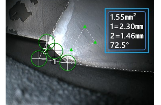 區域與測量平面配合,測量葉尖掉塊的大小 區域與測量平面配合,測量葉尖掉塊的大小