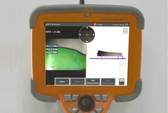 韋林內(nèi)窺鏡葉尖間隙測(cè)量示意圖 韋林內(nèi)窺鏡葉尖間隙測(cè)量示意圖